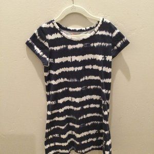 Joe Fresh Short Sleeve Blue & White Stripe Tie Dye Dress / Size 7-8